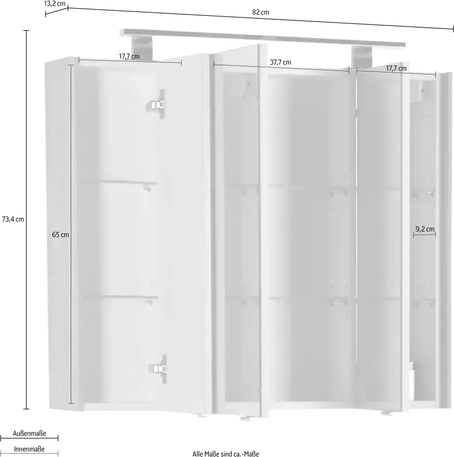 MARLIN Spiegelkast 3400 Breedte 82 cm