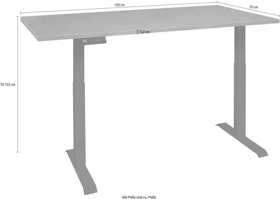 Mäusbacher Bureau Big System Office Breedte 120 cm elektrisch in hoogte verstelbaar - Foto 1