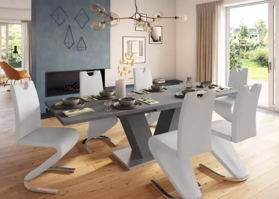 Mäusbacher Eettafel Komfort Tisch met v-frame in grafiet en met uittrekfunctie breedte 160-260 cm - Foto 2