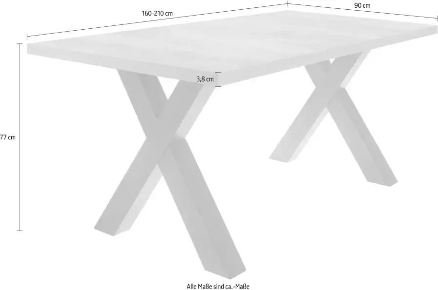 Mäusbacher Eettafel Mister met lade (160-210 cm) frame in x-model - Foto 1