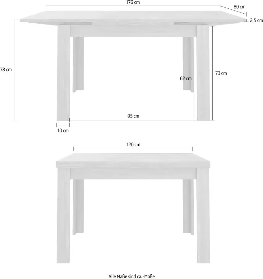 Mäusbacher Eettafel Monti 80x60 cm uittrekbaar tot 136 cm