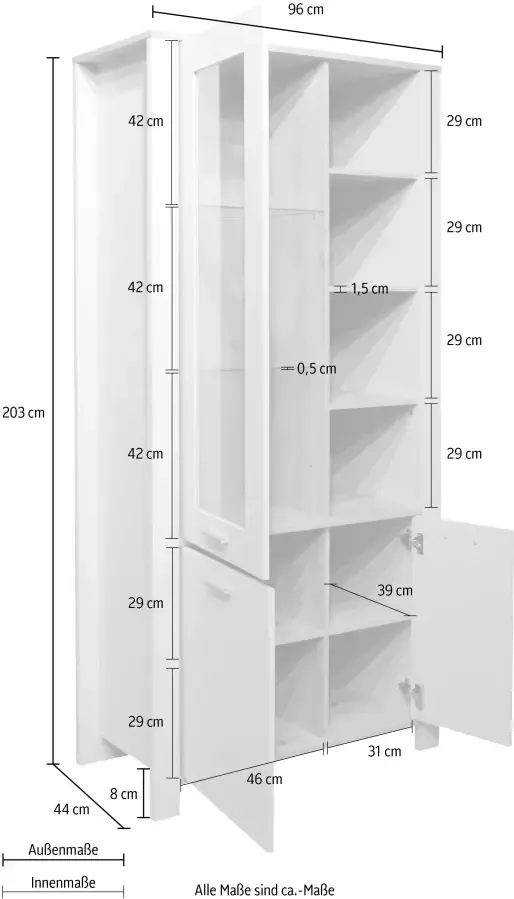 Mäusbacher Vitrinekast Nele Hoogte 203 cm - Foto 3