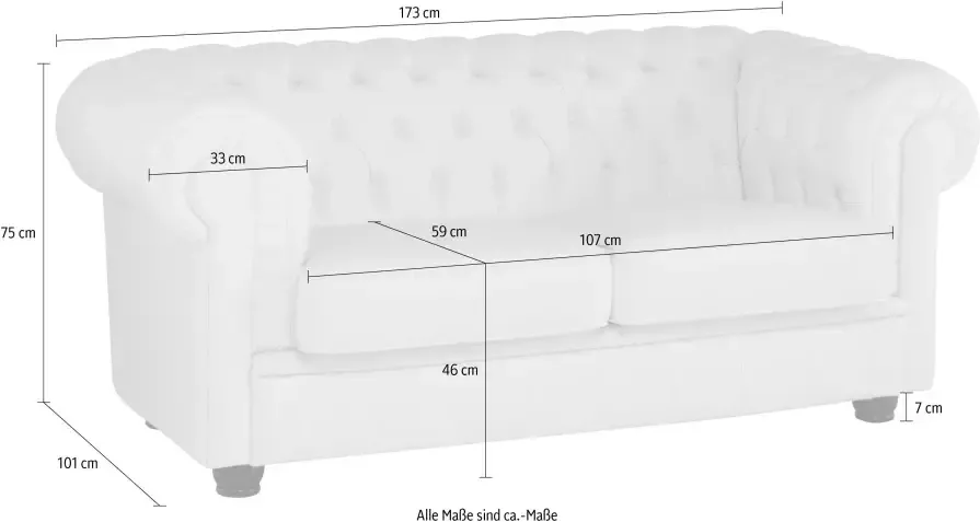 Max Winzer Chesterfield-bank KENT 2-zitsbank met chique capitonnage breedte 175 cm - Foto 3