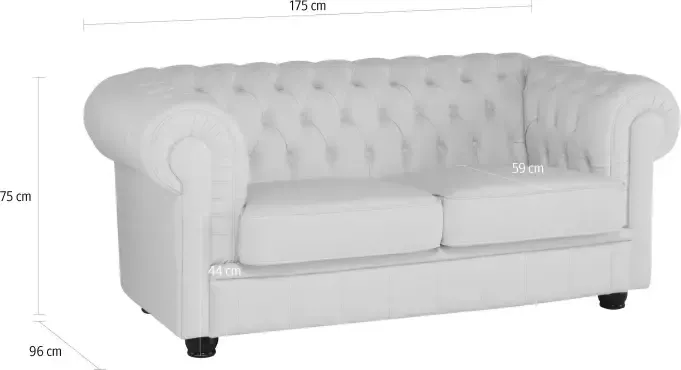 Max Winzer Chesterfield-bank KENT 2-zitsbank met chique capitonnage breedte 175 cm - Foto 12