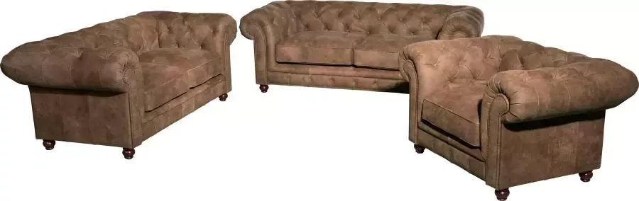 Max Winzer Chesterfield-bank Old Engeland 2-zitsbank van leer met capitonnage & siernagels breedte 192 cm - Foto 11