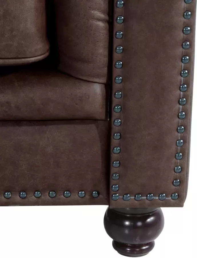 Max Winzer Chesterfield-fauteuil Old Engeland Leren fauteuil met capitonnage & siernagels - Foto 2