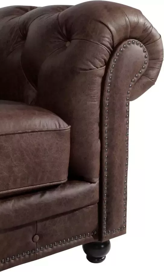 Max Winzer Chesterfield-fauteuil Old Engeland Leren fauteuil met capitonnage & siernagels - Foto 6