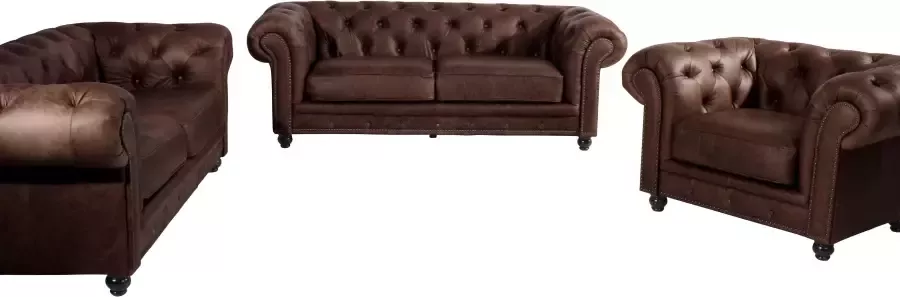 Max Winzer Chesterfield-fauteuil Old Engeland Leren fauteuil met capitonnage & siernagels - Foto 8