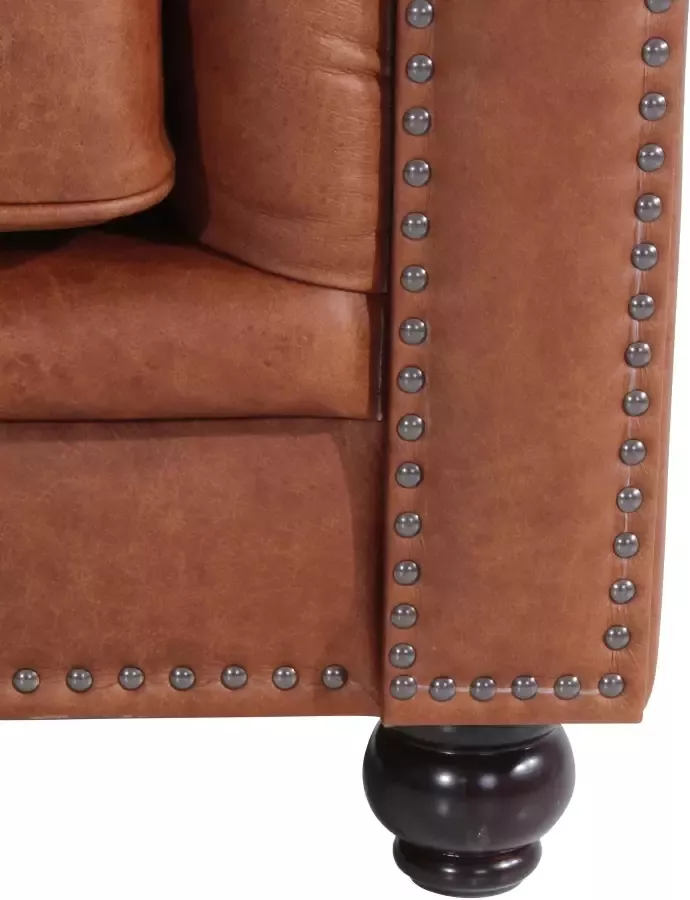 Max Winzer Chesterfield-fauteuil Old Engeland Leren fauteuil met capitonnage & siernagels - Foto 2