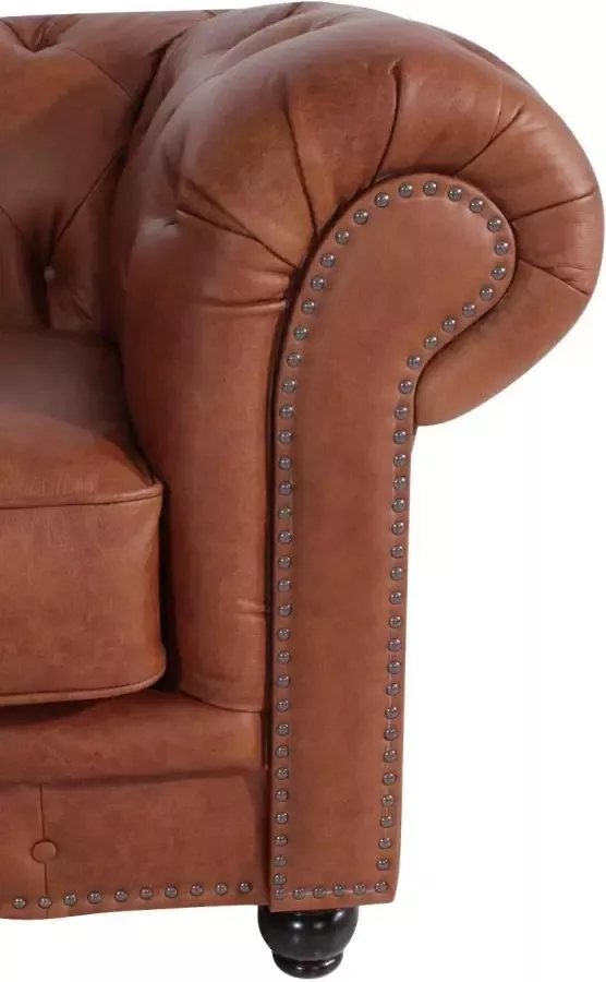 Max Winzer Chesterfield-fauteuil Old Engeland Leren fauteuil met capitonnage & siernagels - Foto 6