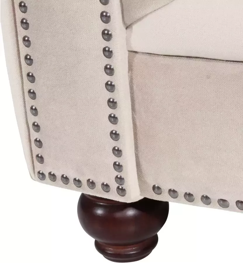 Max Winzer Chesterfield-fauteuil Old Engeland met elegante knoopstiksels - Foto 1