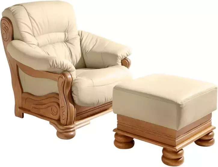 Max Winzer Fauteuil Texas Loungesessel met een decoratief houten frame (set) - Foto 8