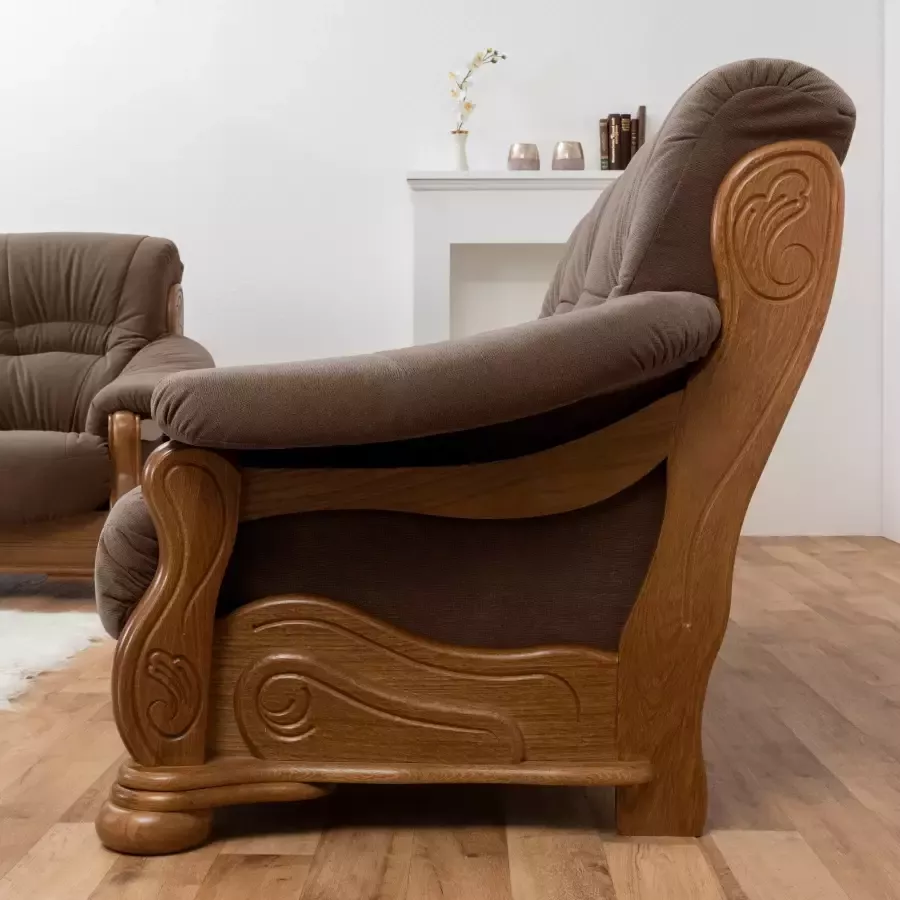 Max Winzer Fauteuil Texas met een decoratief houten frame - Foto 6