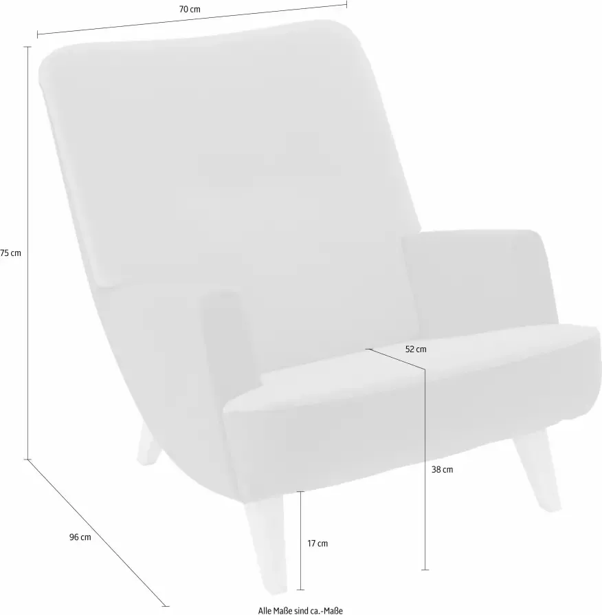 Max Winzer Loungestoel Build-a-chair Borano in retro-look om zelf te stylen - Foto 1