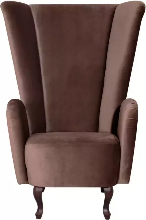 Max Winzer Oorfauteuil Anastasia met gekrulde houten poten stoel met een hoge rugleuning - Foto 4
