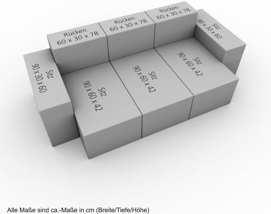 Max Winzer Zithoek Move Bankstel 02 bestaande uit 8 zitelementen inclusief 3 sierkussens individueel te combineren (set) - Foto 2