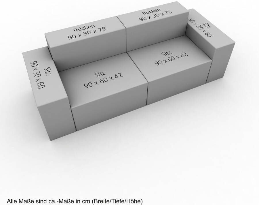 Max Winzer Zithoek Move Bankstel 01 bestaande uit 6 zitelementen inclusief 3 sierkussens individueel te combineren (set) - Foto 2