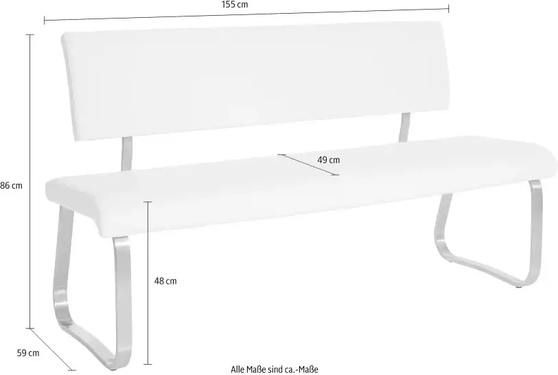 MCA furniture Bank Arco belastbaar tot 280 kg imitatieleer in verschillende breedten (1 stuk) - Foto 6