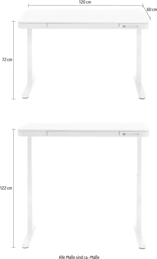 MCA furniture Bureau Barco elektrisch in hoogte verstelbaar van 72-122 cm breedte 120 cm - Foto 5