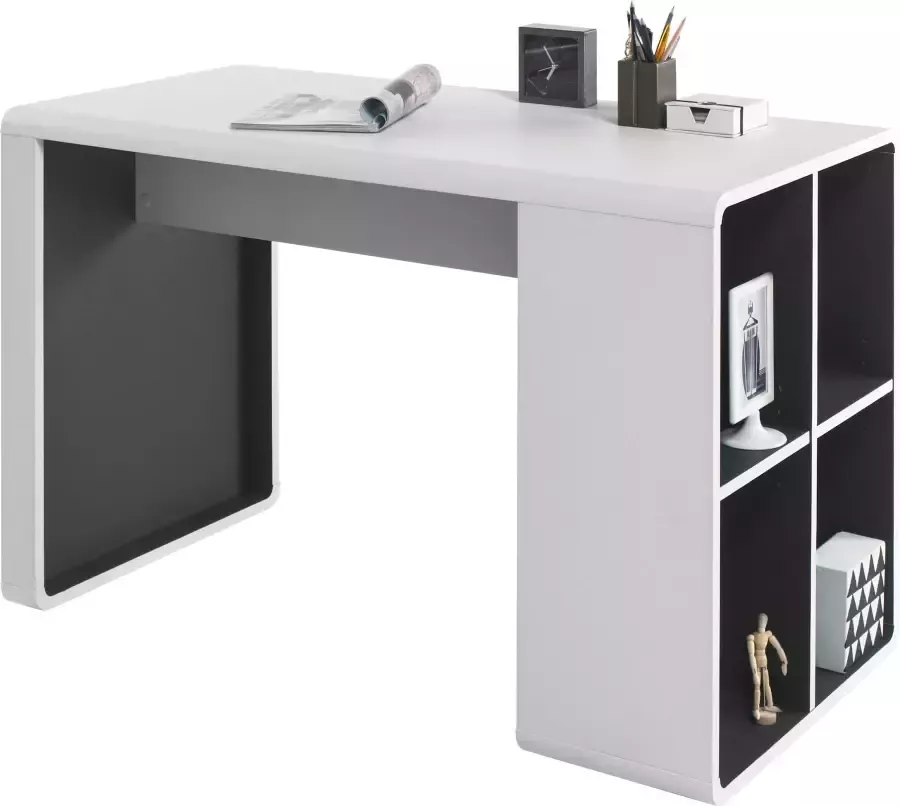MCA furniture Bureau Tadeo matwit met 4 open vakken breedte 119 cm - Foto 1