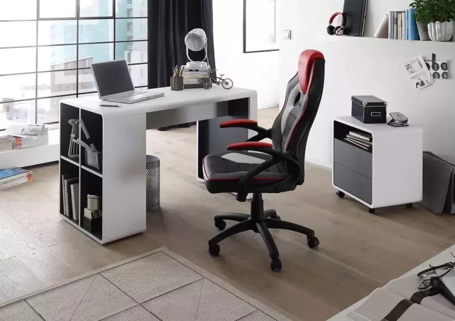 MCA furniture Bureau Tadeo matwit met 4 open vakken breedte 119 cm - Foto 3