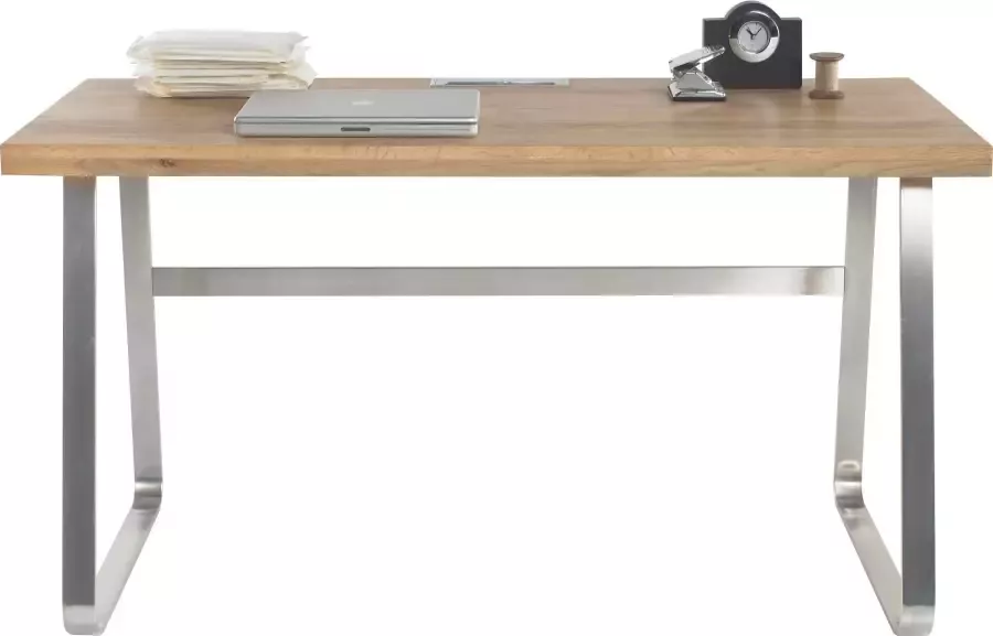 MCA furniture Bureau Beno 140 cm breedte met frame in edelstaal-look - Foto 5