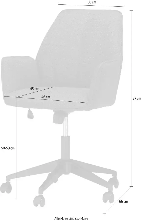 MCA furniture Bureaustoel O-Pemba Geweven stof bureaustoel met traploos instelbare comfortabele zithoogte - Foto 3