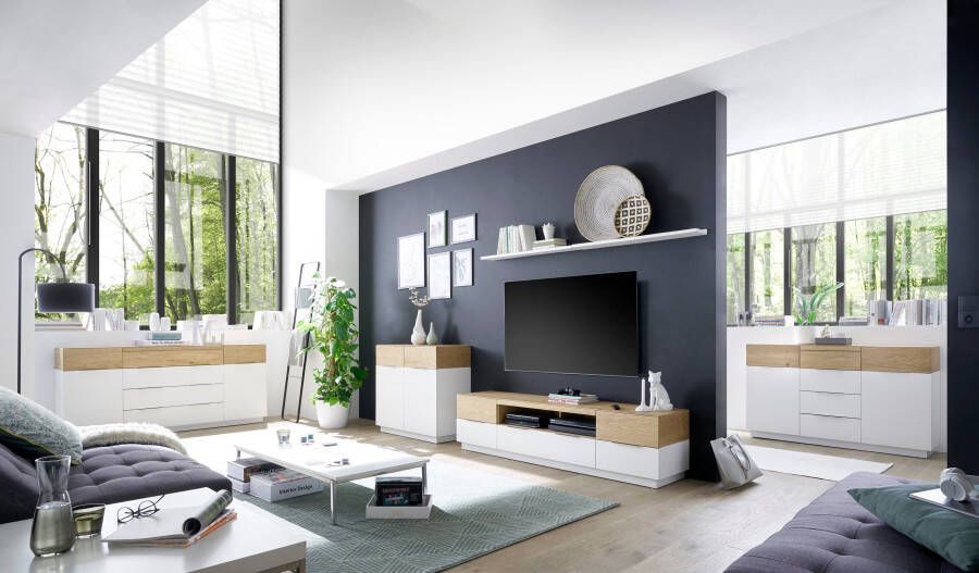 MCA furniture Dressoir Dubai matwit met garneringen in eiken - Foto 4