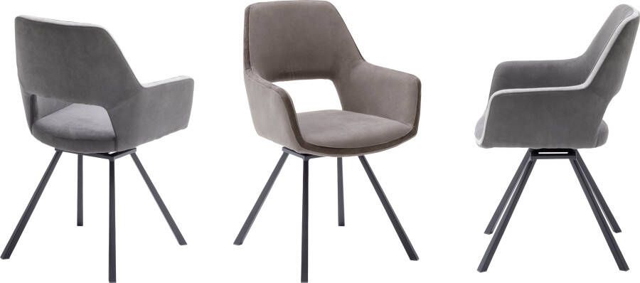MCA furniture Eetkamerstoel Bayonne set van 2 stoel 180º draaibaar met nivellering belastbaar tot 120 kg (set 2 stuks) - Foto 3