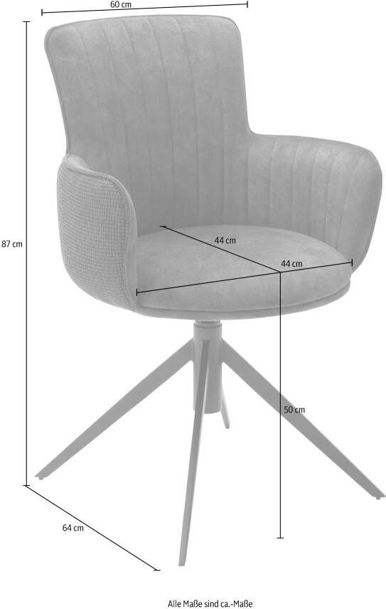 MCA furniture Eetkamerstoel DENIA set van 2 stoel 360º draaibaar met nivellering belastbaar tot 120 kg (set 2 stuks) - Foto 10