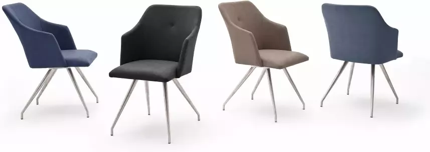 MCA furniture Eetkamerstoel Madita 4 voet stoel B-hoekig Stoel belastbaar tot max. 140 kg (set 2 stuks) - Foto 3