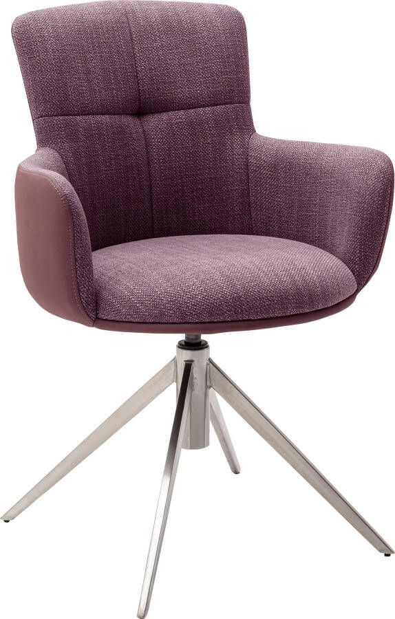 MCA furniture Eetkamerstoel Mecana set van 2 materialenmix stoel 360° draaibaar met nivellering tot 120 kg (set 2 stuks)