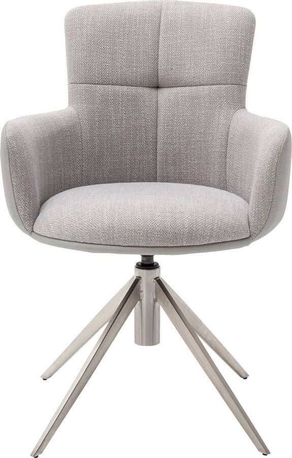 MCA furniture Eetkamerstoel Mecana set van 2 materialenmix stoel 360° draaibaar met nivellering tot 120 kg (set 2 stuks) - Foto 6
