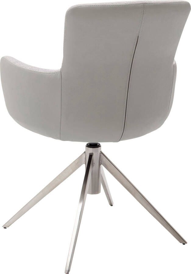 MCA furniture Eetkamerstoel Mecana set van 2 materialenmix stoel 360° draaibaar met nivellering tot 120 kg (set 2 stuks) - Foto 3