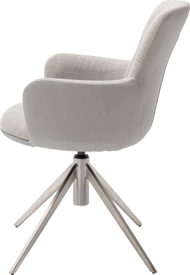 MCA furniture Eetkamerstoel Mecana set van 2 materialenmix stoel 360° draaibaar met nivellering tot 120 kg (set 2 stuks) - Foto 4