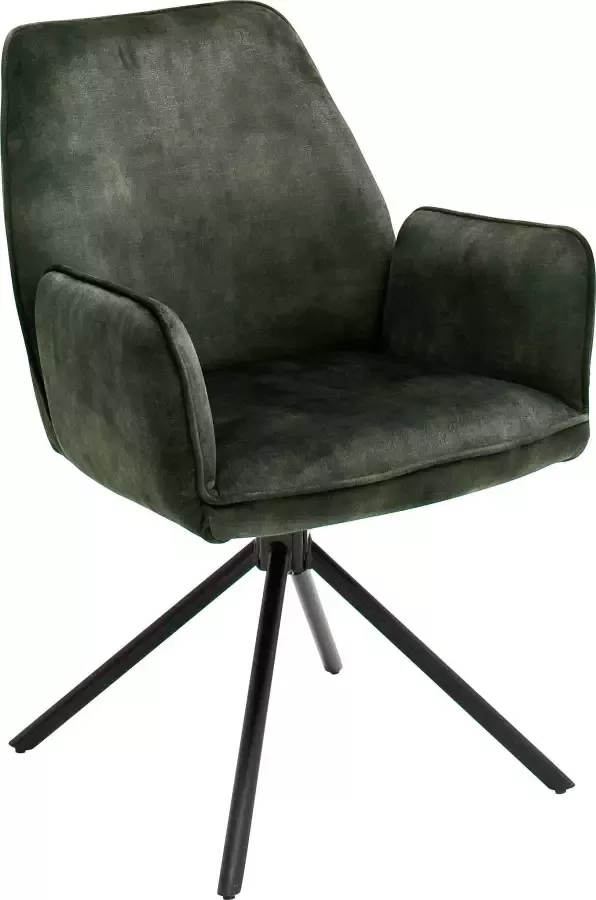 MCA furniture Eetkamerstoel Ottawa met armleuning Vintage suède-look met opstaande naad stoel belastbaar tot 120 kg (set 2 stuks) - Foto 3