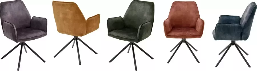 MCA furniture Eetkamerstoel Ottawa met armleuning Vintage suède-look met opstaande naad stoel belastbaar tot 120 kg (set 2 stuks) - Foto 4