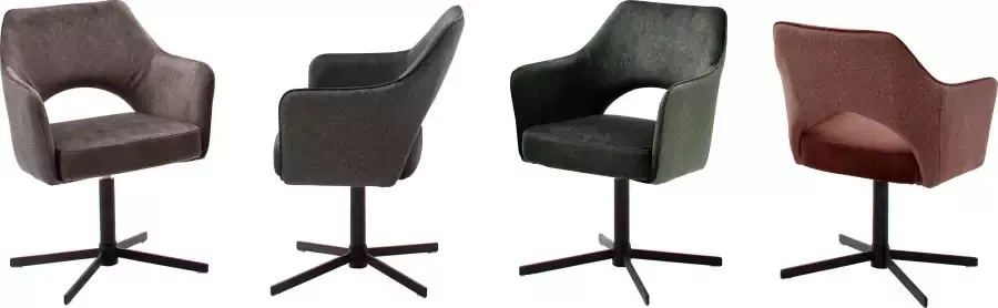 MCA furniture Eetkamerstoel Valetta 2-set 360° draaibaar pocketvering belastbaar tot 120 kg (set 2 stuks) - Foto 5