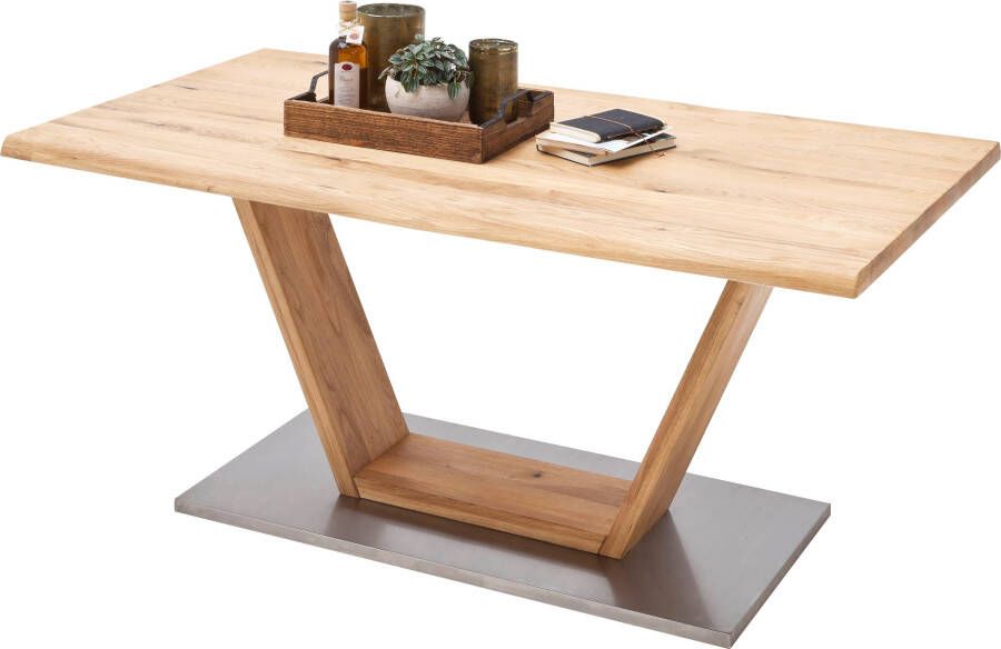 MCA furniture Eettafel Greta Eettafel massief hout met boomstamrand rechte rand of tafelblad - Foto 4