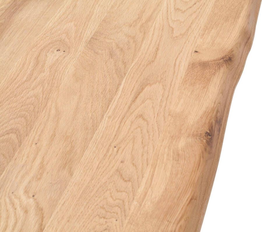 MCA furniture Eettafel Greta Eettafel massief hout met boomstamrand rechte rand of tafelblad