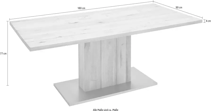 MCA furniture Eettafel Greta Eettafel met boomstamrand rechte rand of gedeelde tafelblad - Foto 4