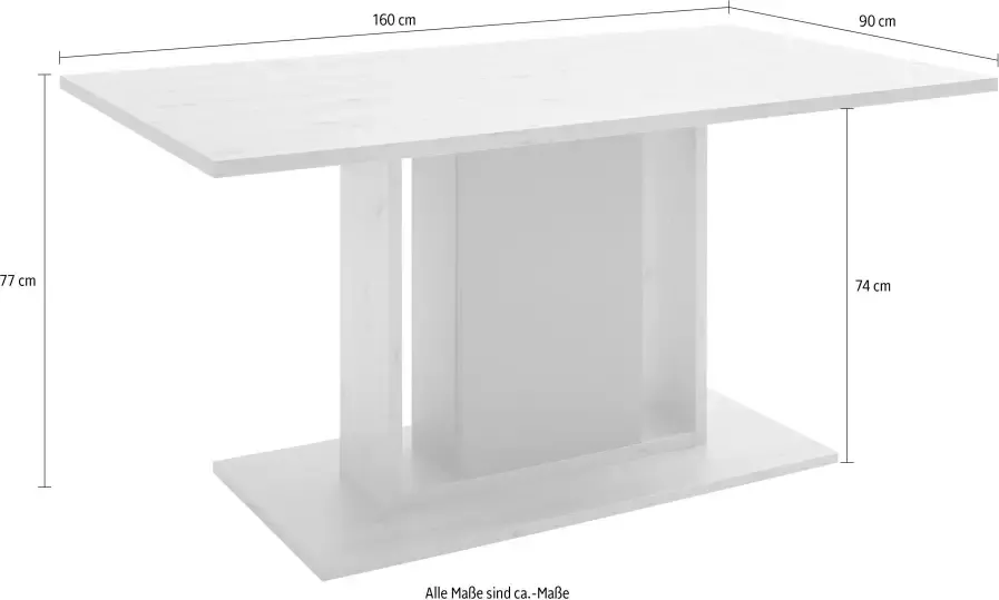MCA furniture Eettafel Lizzano Landelijke stijl modern tot 80 kg belastbaar tafel 160 cm breed - Foto 4