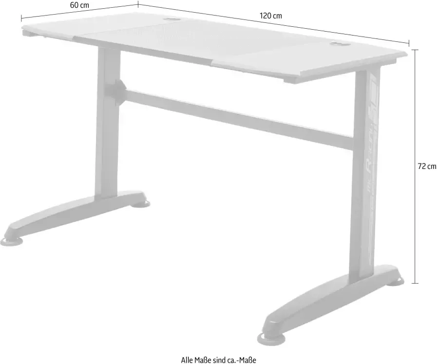 MCA furniture Gamingtafel McRacing Game Desk mcRacing zwart rood-zwart - Foto 6