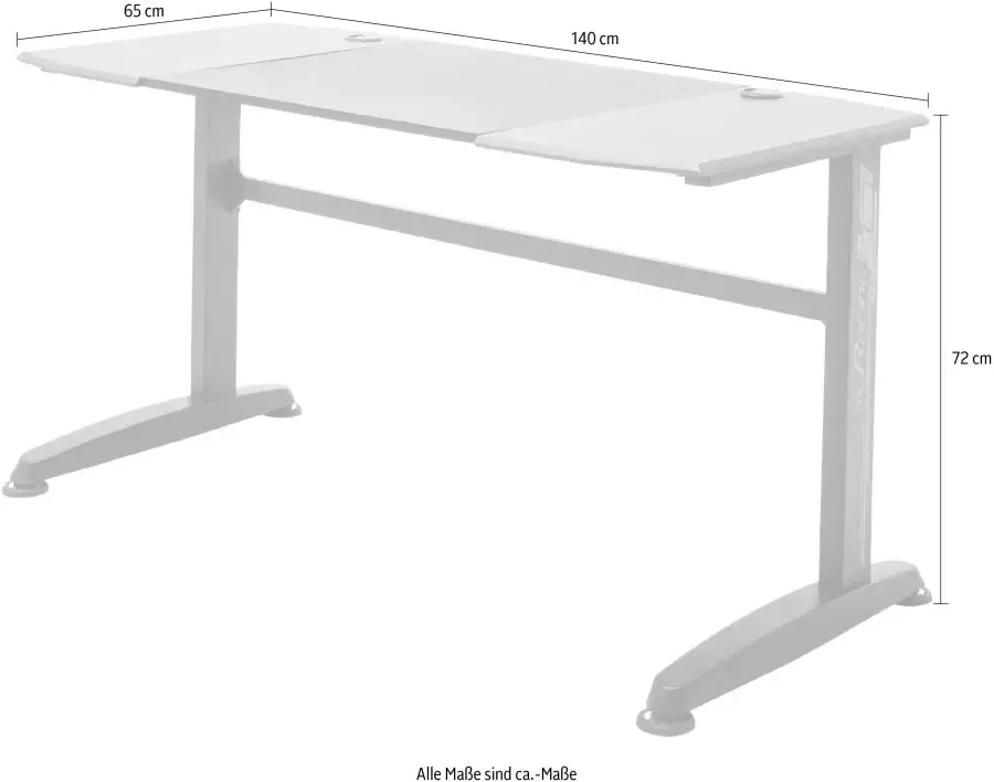 MCA furniture Gamingtafel McRacing Game Desk mcRacing zwart rood-zwart - Foto 6