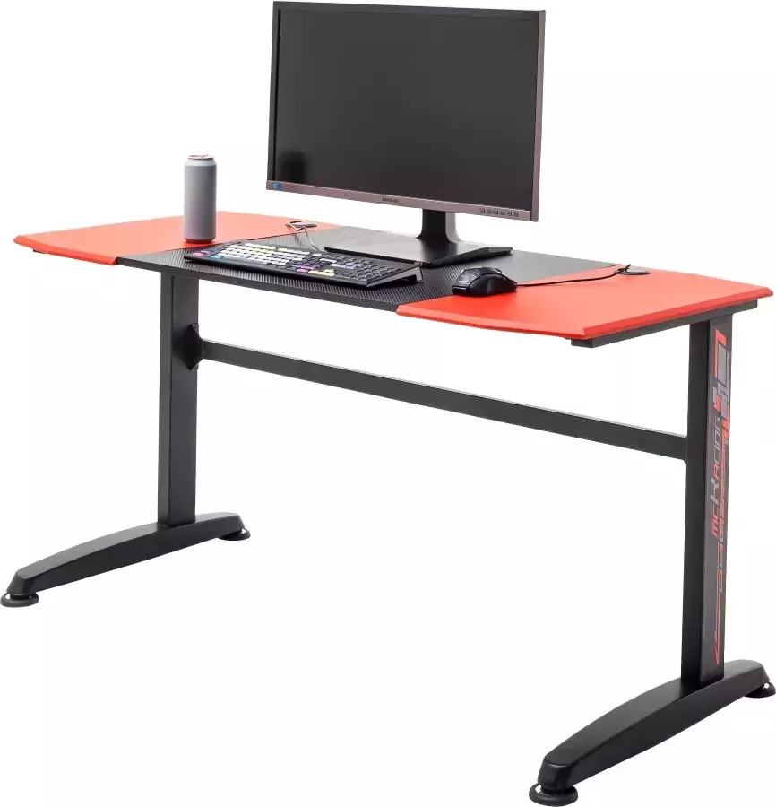 MCA furniture Gamingtafel McRacing Game Desk mcRacing zwart rood-zwart