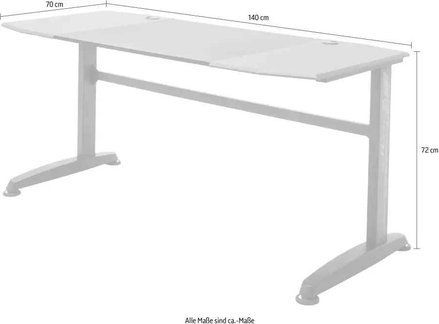 MCA furniture Gamingtafel McRacing Game Desk mcRacing zwart rood-zwart - Foto 6