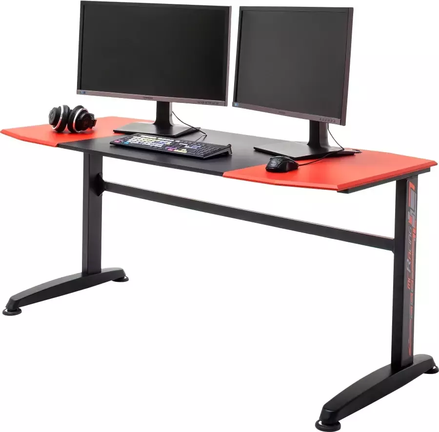 MCA furniture Gamingtafel McRacing Game Desk mcRacing zwart rood-zwart