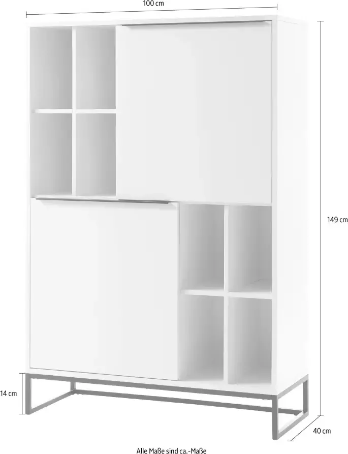MCA furniture Highboard Lille Breedte ca. 100 cm
