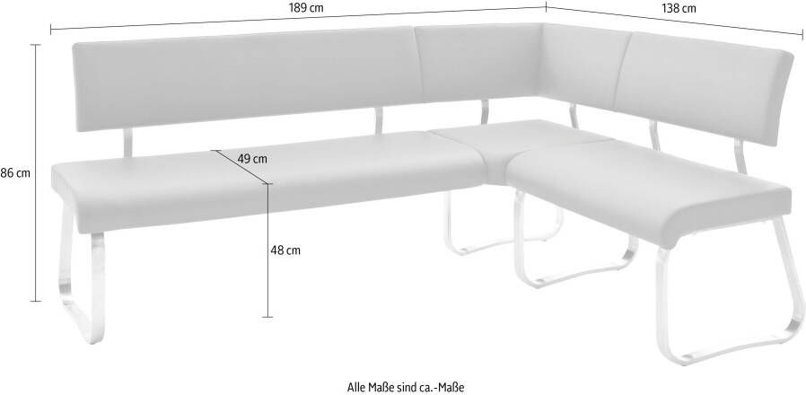 MCA furniture Hoekbank Arco Hoekbank vrij plaatsbaar breedte 200 cm belastbaar tot 500 kg