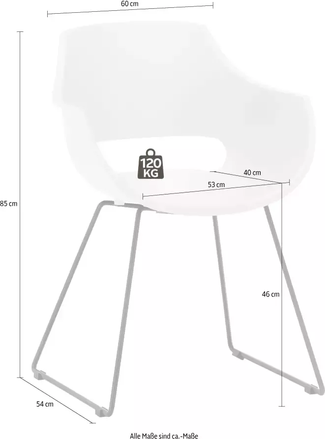 MCA furniture Kuipstoel Rockville 4-set schaats kunststof belastbaarheid 120 kg zithoogte ca. 46 cm (set 4 stuks) - Foto 4